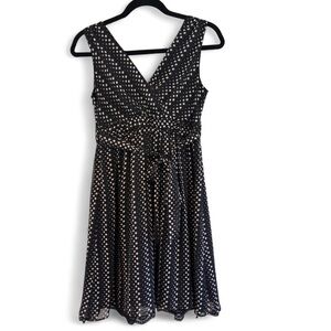 SOUP polkadot dress XS lace bottom retro style Black and White